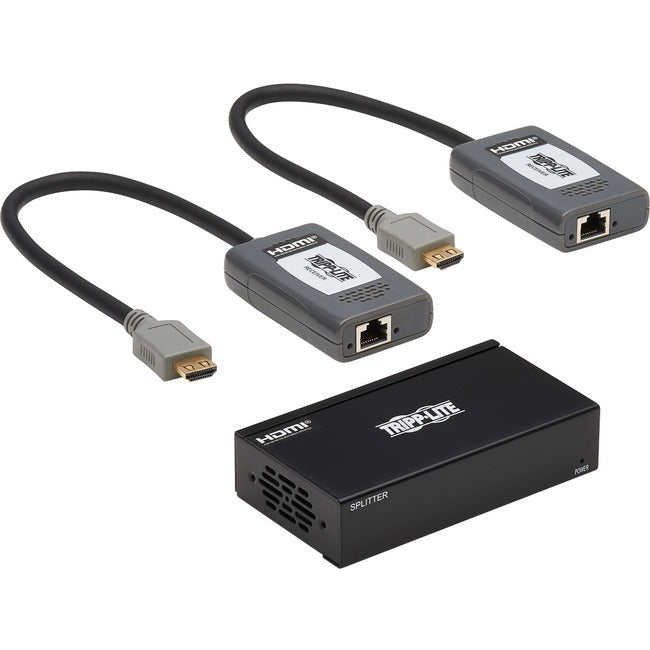 Tripp Lite HDMI Over Cat6 Extender Kit Splitter-2x Pigtail Receivers 4K PoC