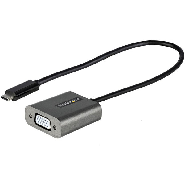 StarTech.com USB C to VGA Adapter, 1080p USB Type-C to VGA Adapter Dongle, USB-C to VGA Monitor-Display Video Converter, 12" Long Cable