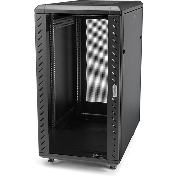 32U 19" Server Rack Cabinet, Adjustable Depth 6-32 inch, Flat Pack, Lockable 4-Post Network-Data Rack Enclosure with Casters