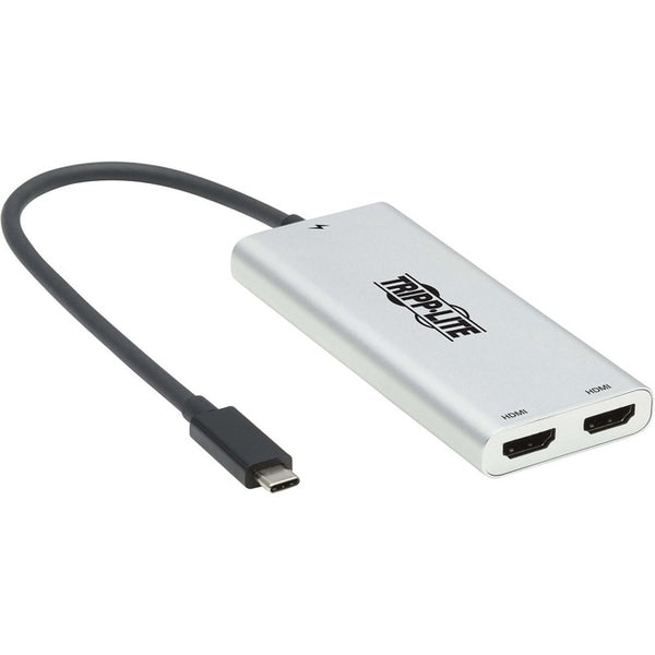 Tripp Lite Dual-Monitor Thunderbolt 3 to HDMI Adapter (M-2xF) - 4K 60 Hz, 4:4:4, Silver