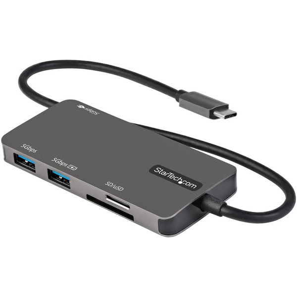 StarTech.com USB C Multiport Adapter, USB-C to 4K HDMI, 100W PD Pass-through, SD-MicroSD, 3xUSB 3.0, USB Type-C Mini Dock, 12" Long Cable