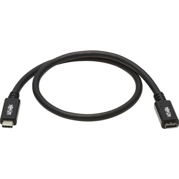 Tripp Lite U421-20N-G2 USB-C Extension Cable, M-F, Black, 20 in. (0.5 m)