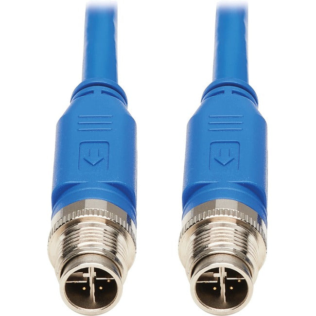 Tripp Lite NM12-601-01M-BL M12 X-Code Cat6 Ethernet Cable, M-M, Blue, 1 m (3.3 ft.)