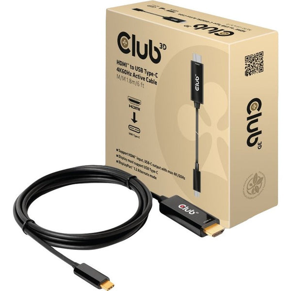 Club 3D HDMI to USB Type-C 4K60Hz Active Cable M-M 1.8m-6 ft
