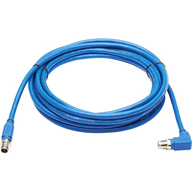 Tripp Lite NM12-6A3-10M-BL M12 X-Code Cat6a 10G Ethernet Cable, M-M, Blue, 10 m (32.8 ft.)