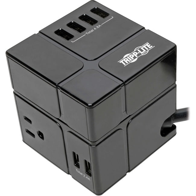 Tripp Lite Safe-IT TLP368CUBEUAM 9-Outlets Surge Suppressor-Protector