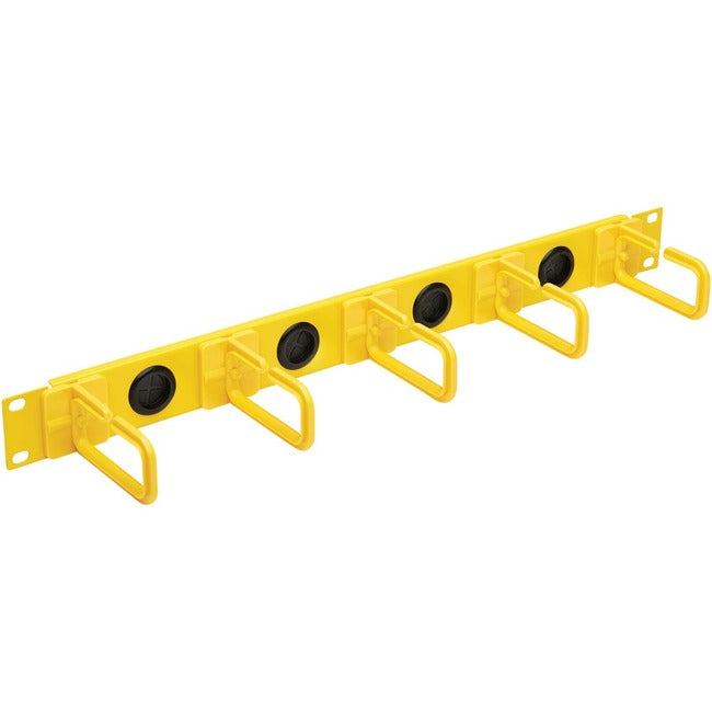 Tripp Lite Horizontal Cable Manager - Flexible Rings, Yellow, 1U