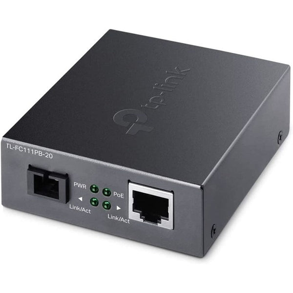 TP-Link TL-FC111PB-20 - 10-100 Mbps WDM SFP to RJ45 Fiber to Ethernet Media Converter with 1-Port PoE