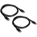 TRENDnet 6 Foot DisplayPort 1.2 Cable, 2-Pack, Includes 2 x DisplayPort 1.2 Cables, Supports up to 2560 x 1440 @ 144Hz, Black, TK-DP06-2