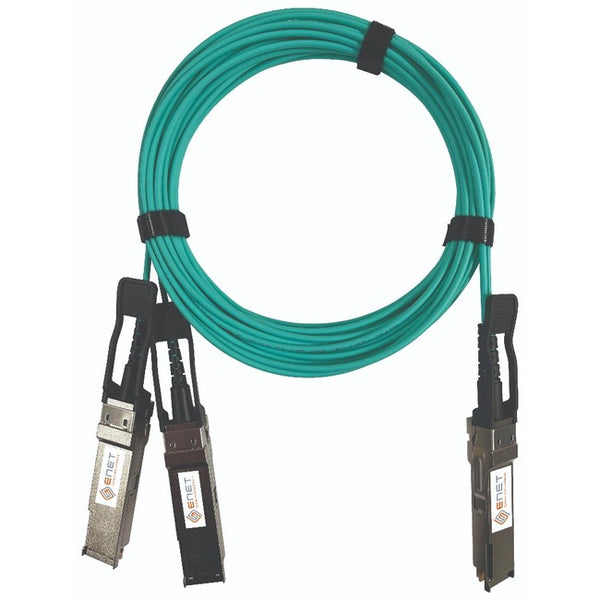 ENET TAA Compliant 200GBASE-AOC QSFP56 to 2x 100G QSFP56 InfiniBand HDR Active Optical Cable 850nm 5m (16.40 ft) LSZH OM3 HP-Mellanox Compatible