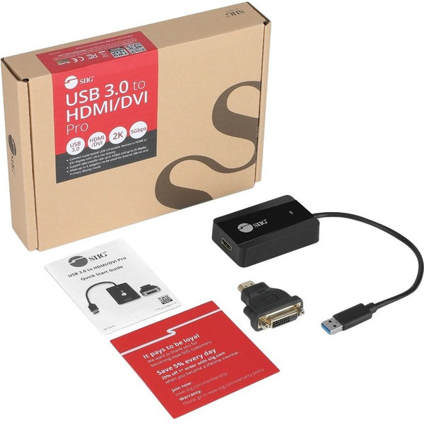 SIIG USB 3.0 to HDMI - DVI Video Adapter Pro