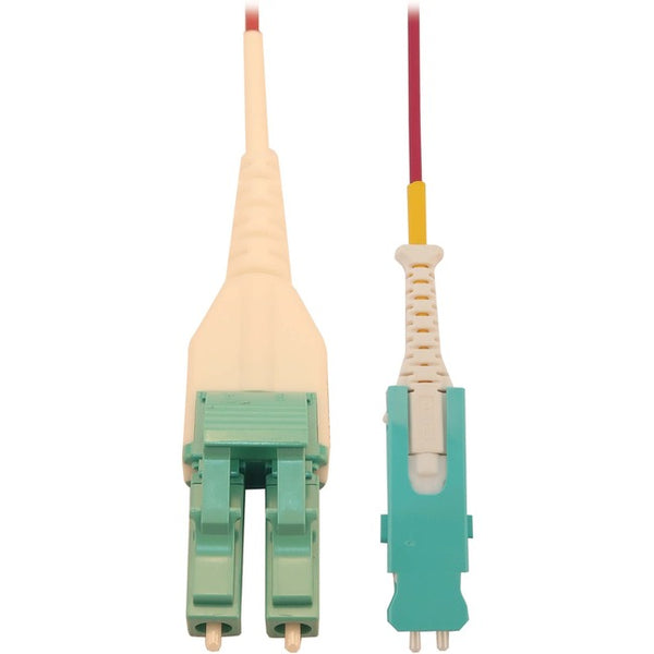 Tripp Lite 40-100-400G Multimode 50-125 OM4 Fiber Optic Cable (Duplex SN-PC to Duplex LC-PC M-M), LSZH, Magenta, 5 m (16.4 ft.)