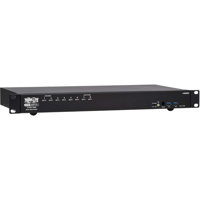 Tripp Lite 8-Port 4K HDMI-USB KVM Switch - 4K 60 Hz Video-Audio, USB Peripheral Sharing, 1U Rack-Mount