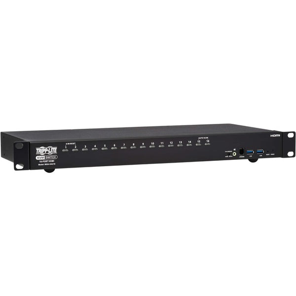 Tripp Lite 16-Port 4K HDMI-USB KVM Switch - 4K 60 Hz Video-Audio, USB Peripheral Sharing, 1U Rack-Mount