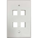Tripp Lite Safe-IT 4-Port Single-Gang Keystone Wall Plate, Antibacterial, Ivory Matte, TAA