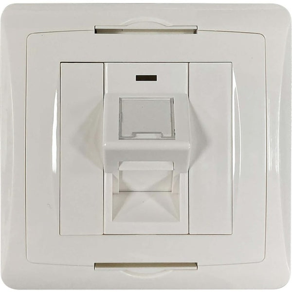 Tripp Lite 1-Port UK-Style Wall Plate, Unloaded Shuttered Angled Module, White