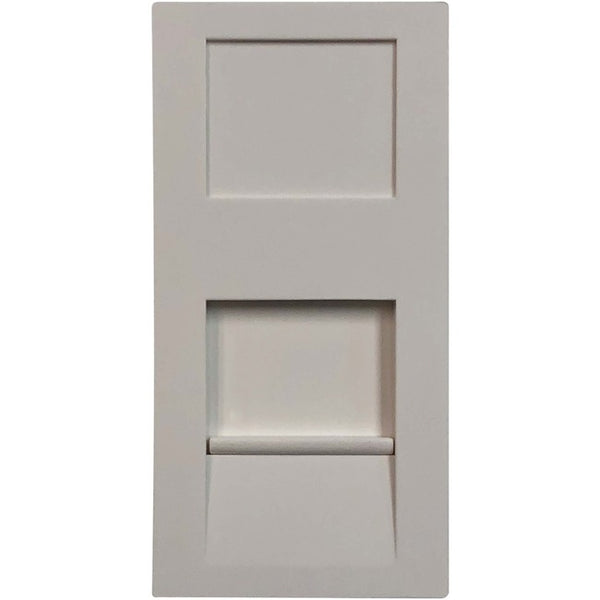 Tripp Lite 1-Port UK-Style Insert, Unloaded Shuttered Module, 25 x 50 mm, White