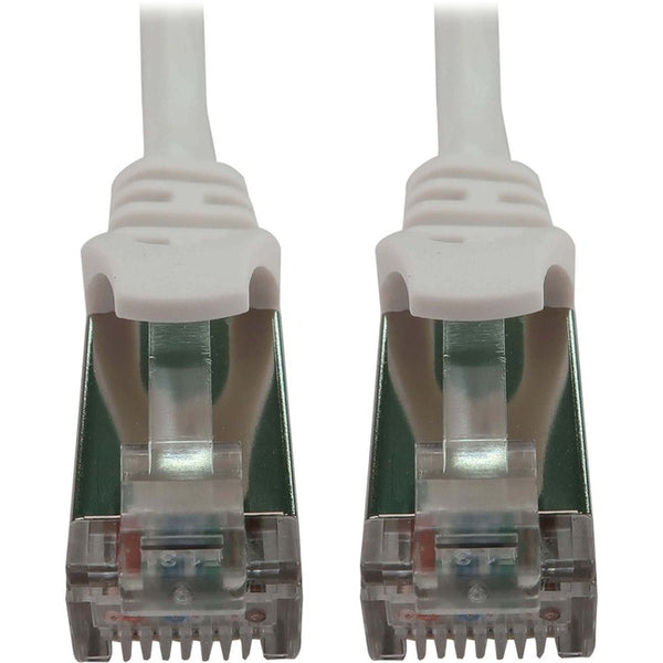 Tripp Lite Cat6a 10G Snagless Shielded Slim STP Ethernet Cable (RJ45 M/M), PoE, White, 15 ft. (4.6 m)
