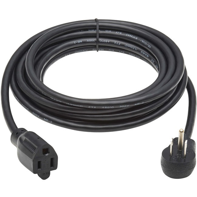 Tripp Lite Power Extension Cord Right-Angle NEMA 5-15P to NEMA 5-15R 13A 120V 16 AWG 15 ft. (4.6 m) Black