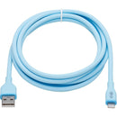 Tripp Lite Safe-IT USB-A to Lightning Sync/Charge Antibacterial Cable (M/M), Ultra Flexible, MFi Certified, Light Blue, 6 ft. (1.83 m)