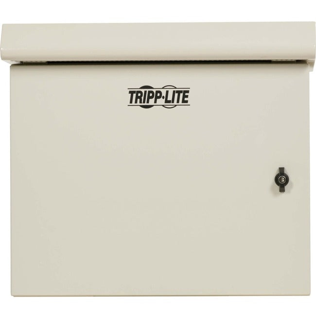 Tripp Lite SmartRack Industrial Enclosure with Lock - NEMA 3R, Wall Mount, Metal Construction, Hinged Back, Internal Fans, 32 in. Depth, 9U, Gray