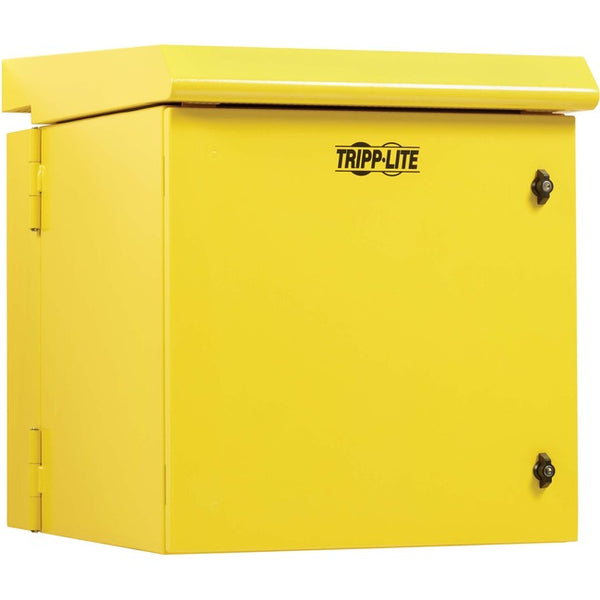 Tripp Lite SmartRack Industrial Enclosure with Lock - NEMA 3R, Wall Mount, Metal Construction, Hinged Back, Internal Fans, 28 in. Depth, 12U, Yellow