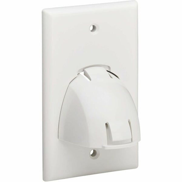 Tripp Lite Single-Gang Up-or Down-Angle Bulk Cable Wall Plate, White, TAA