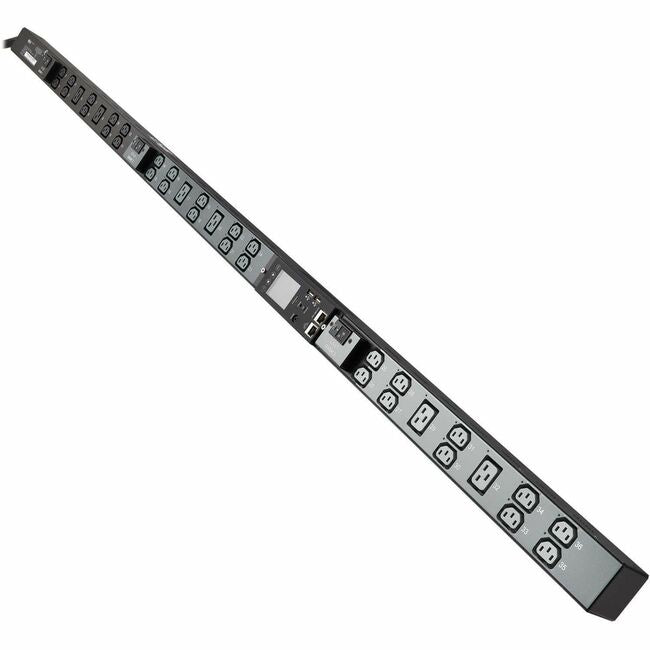 Tripp Lite series 8.6kW 200-240V 3-Phase IsoBreaker Managed PDU - Gigabit, 36 Outlets, L15-30P Input, LCD, 10 ft. (3 m) Cord, 0U, 70 in. (1.8 m) Height, TAA