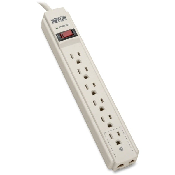 Tripp Lite Surge Protector Power Strip 120V 6 Outlet RJ11 4' Cord 790 Joule - American Tech Depot