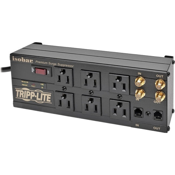 Tripp Lite Isobar Surge Protector Metal 6 Outlet RJ11 Coax 6' Cord 3330 Joules - American Tech Depot