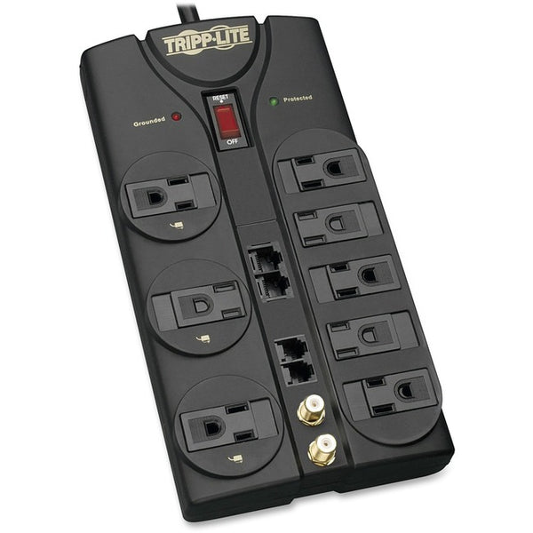 Tripp Lite Surge Protector Power Strip 120V 8 Outlet RJ11 RJ45 Coax 10' Crd 3240 Joule - American Tech Depot