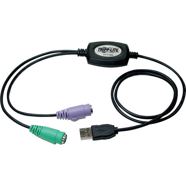Tripp Lite Compact USB to PS-2 Keyboard-Mouse adapter PS-2 (F) to USB(M) - American Tech Depot